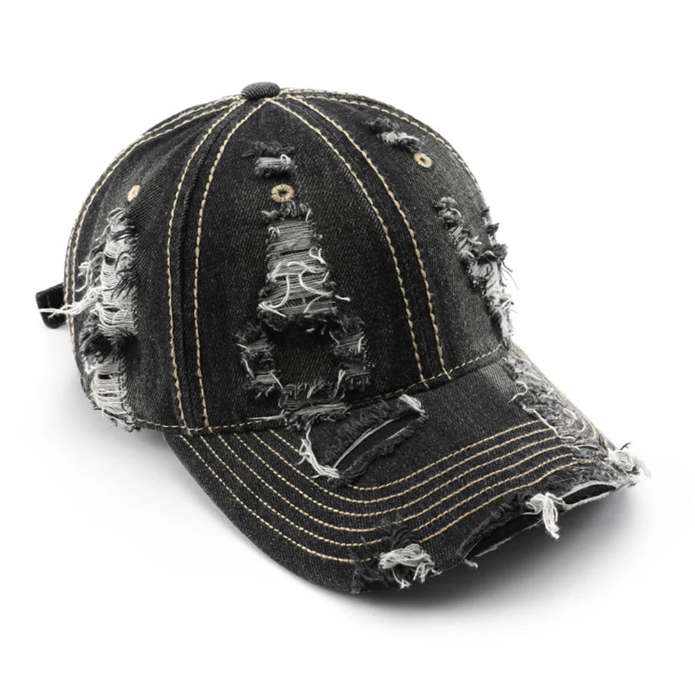 Harrow Distressed Denim Cap