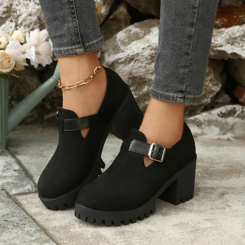 Serina Buckle Platform Heels