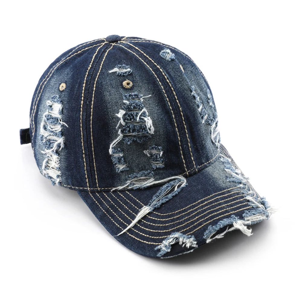 Harrow Distressed Denim Cap