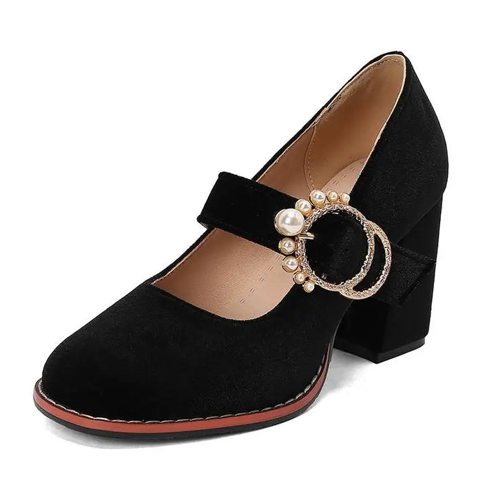 Maribel Pearl Block Heels