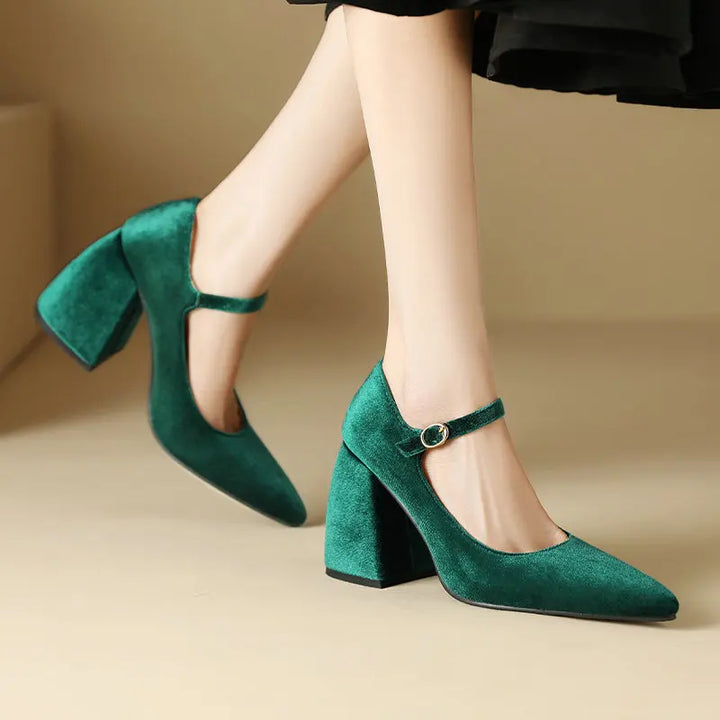 Verena Velvet Strap Heels