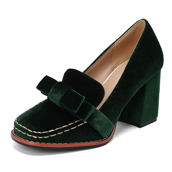 Valencia Velvet Bow Heels