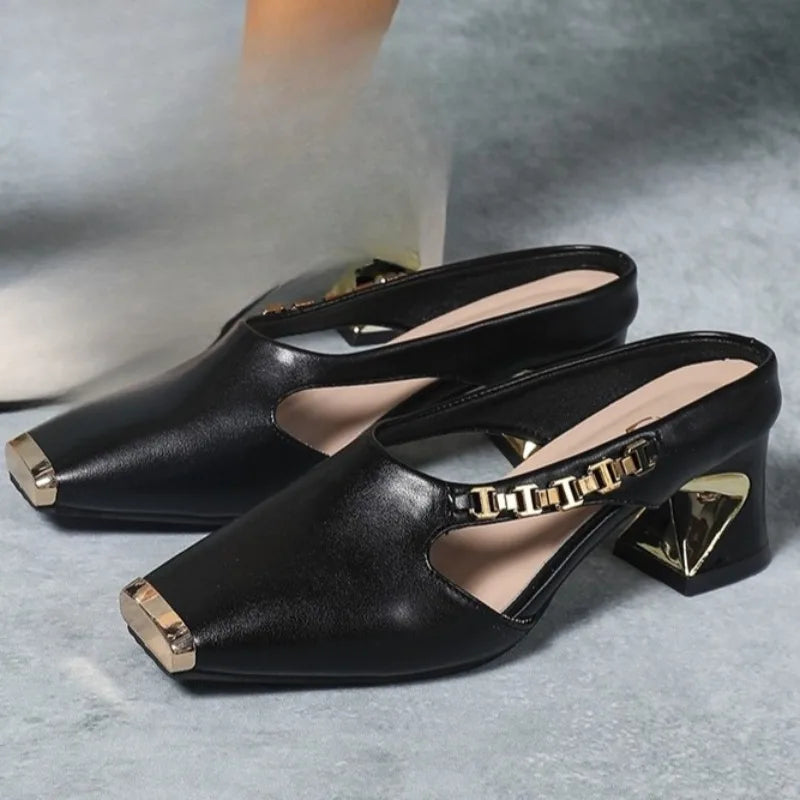 Mariana Metal-Toe Heels