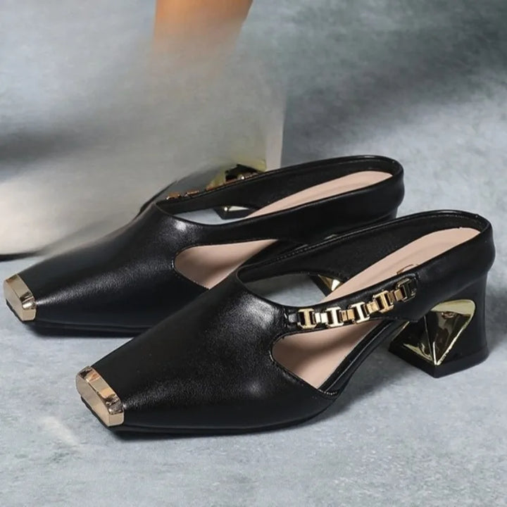 Mariana Metal-Toe Heels