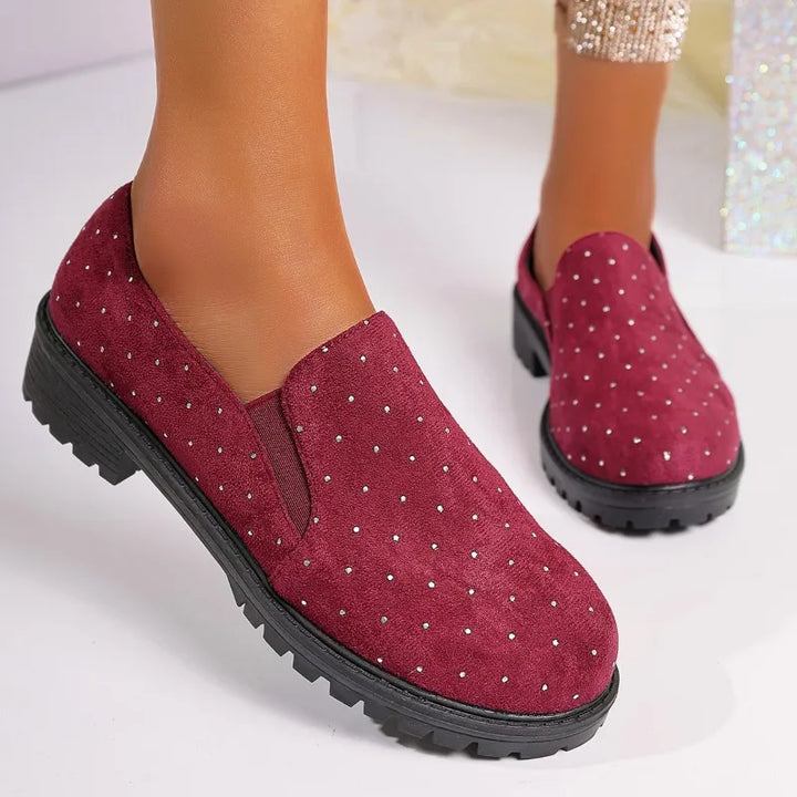Bellara Dot Velvet Loafers