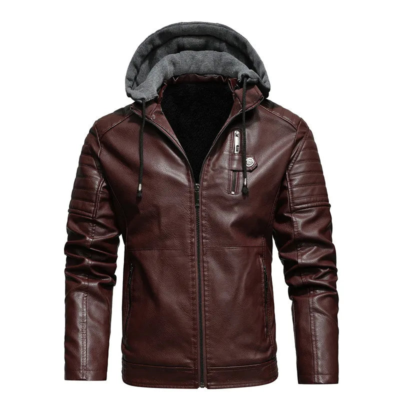 Riven Hooded Leather Jacket