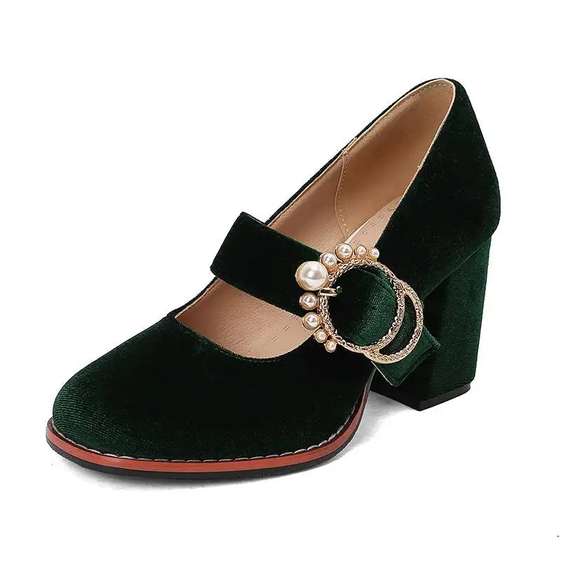 Maribel Pearl Block Heels