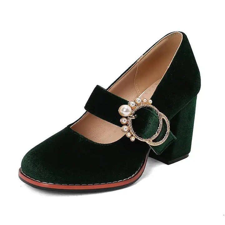 Maribel Pearl Block Heels