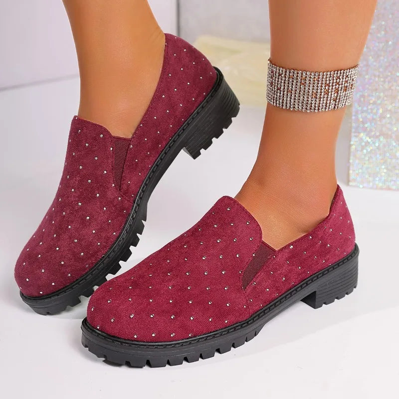 Bellara Dot Velvet Loafers