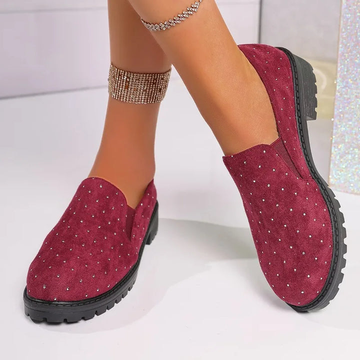 Bellara Dot Velvet Loafers