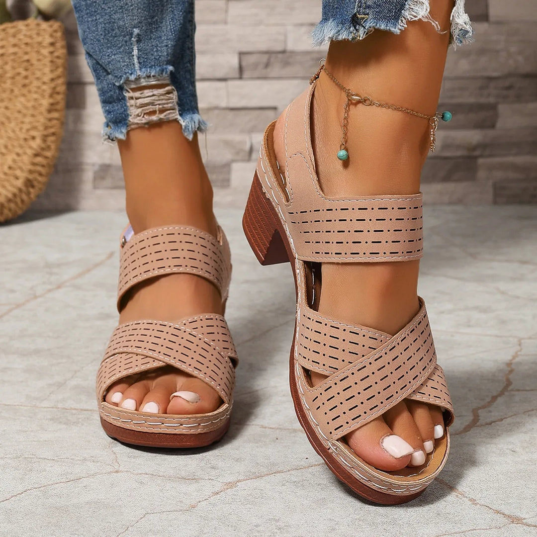 Virella Cross Heel Sandals