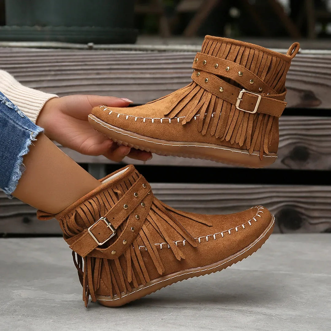 Zavira Fringe Ankle Boots