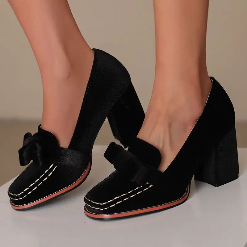 Valencia Velvet Bow Heels
