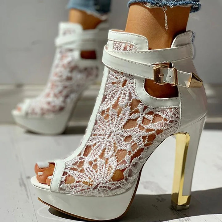 Alvera Lace Platform Heels