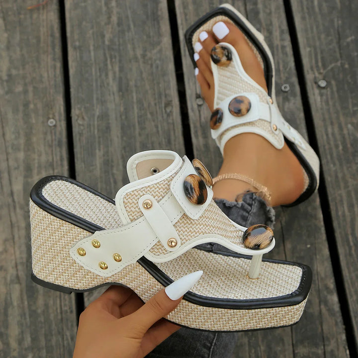 Aurelia Woven Wedge Slides