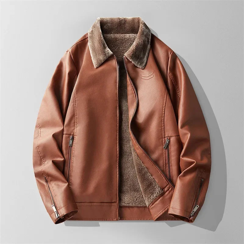 Huxley Leather Fleece Jacket