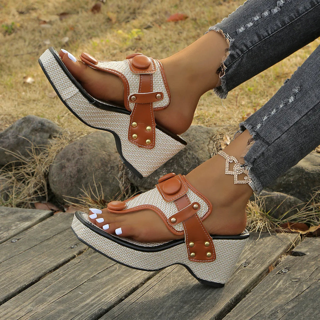 Aurelia Woven Wedge Slides