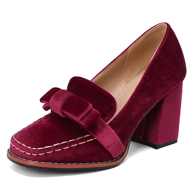 Valencia Velvet Bow Heels