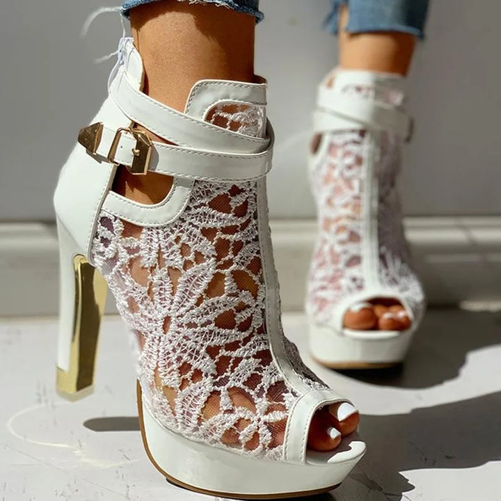 Alvera Lace Platform Heels