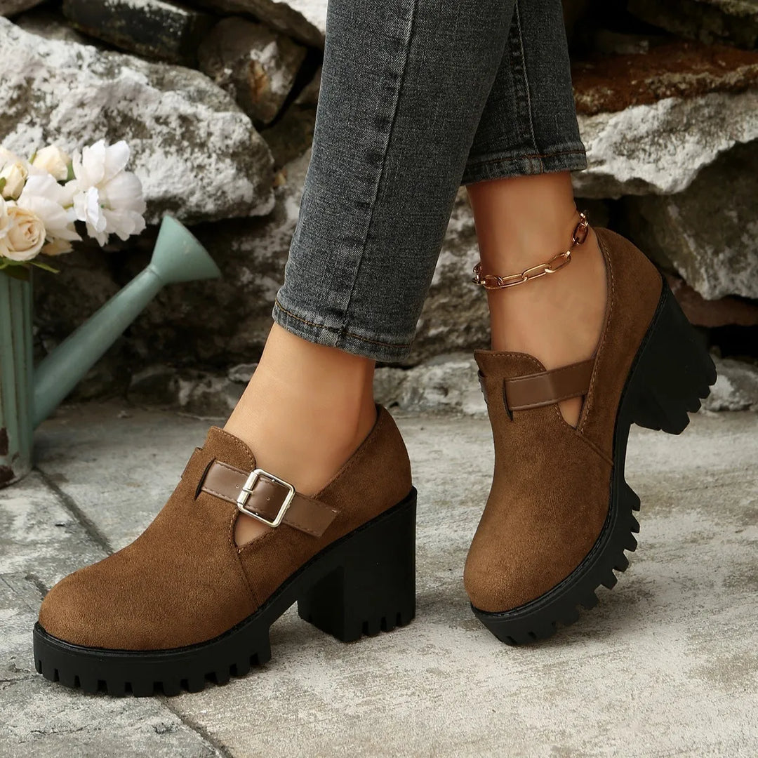 Serina Buckle Platform Heels