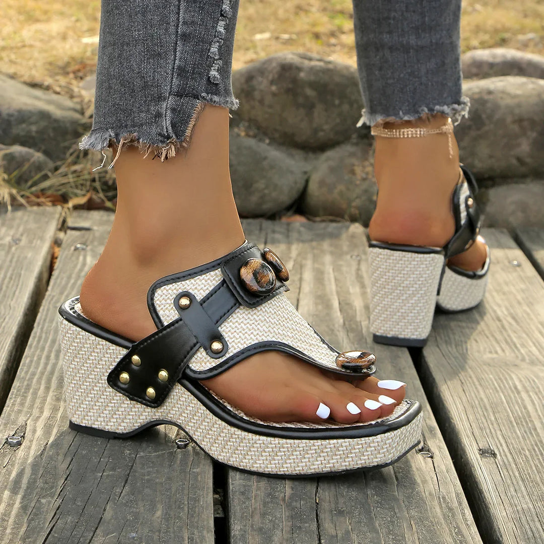 Aurelia Woven Wedge Slides