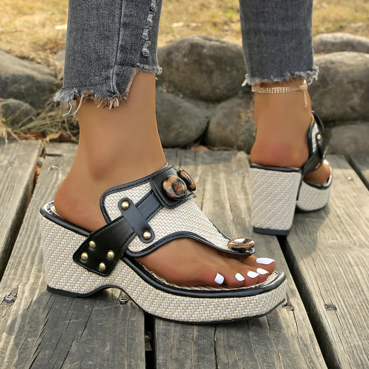 Aurelia Woven Wedge Slides